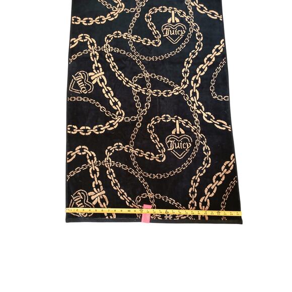 NEW Juicy Couture LARGE Bath Beach Towel Luxe Equestrian Gold Chains Regency Spa - Picture 10 of 14
